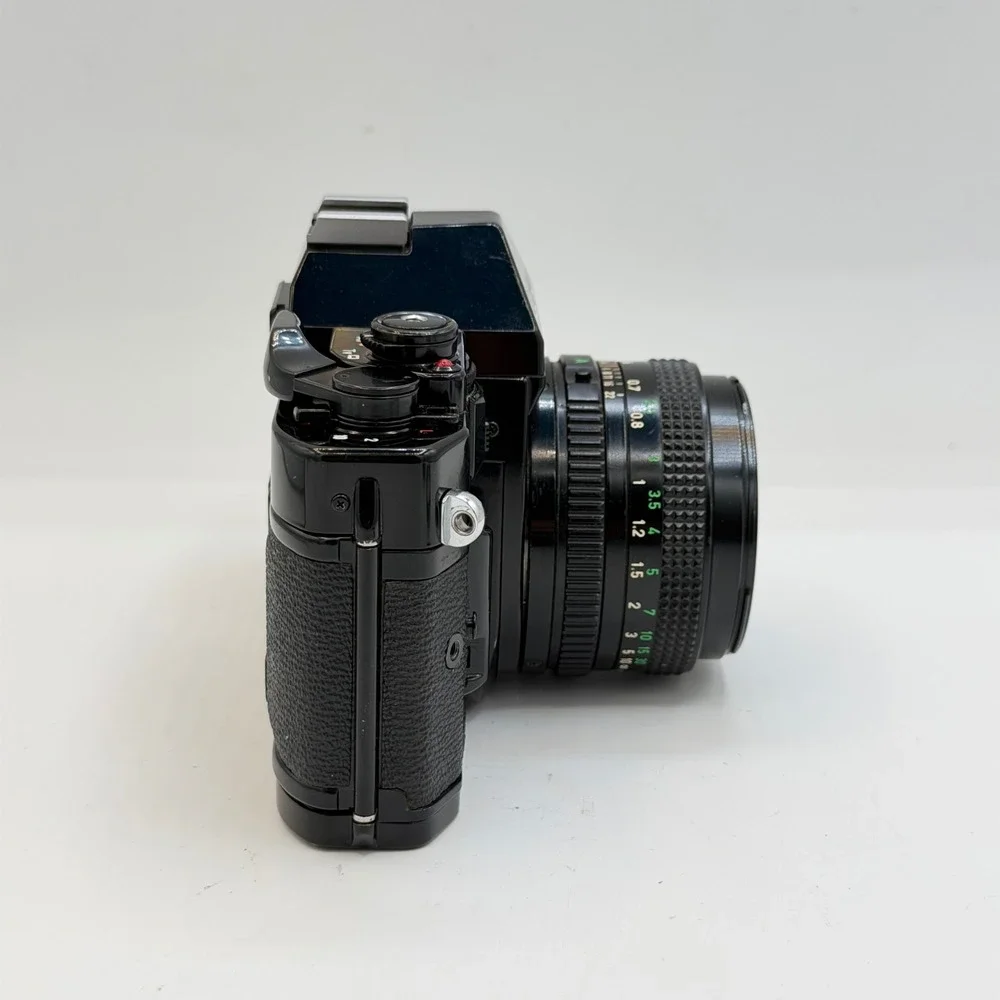 Canon A-1 35mm Film SLR Camera with FD 50mm 1:1.8 Lens, Filter, Cap Black TESTED